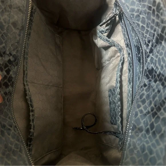 Michael Kors leather Denim Snake Print Tote - Picture 8 of 9